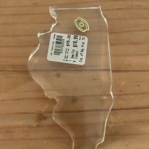 Val Saint Lambert Crystal Paperweight Illinois State Mid Century Modern 1970’s